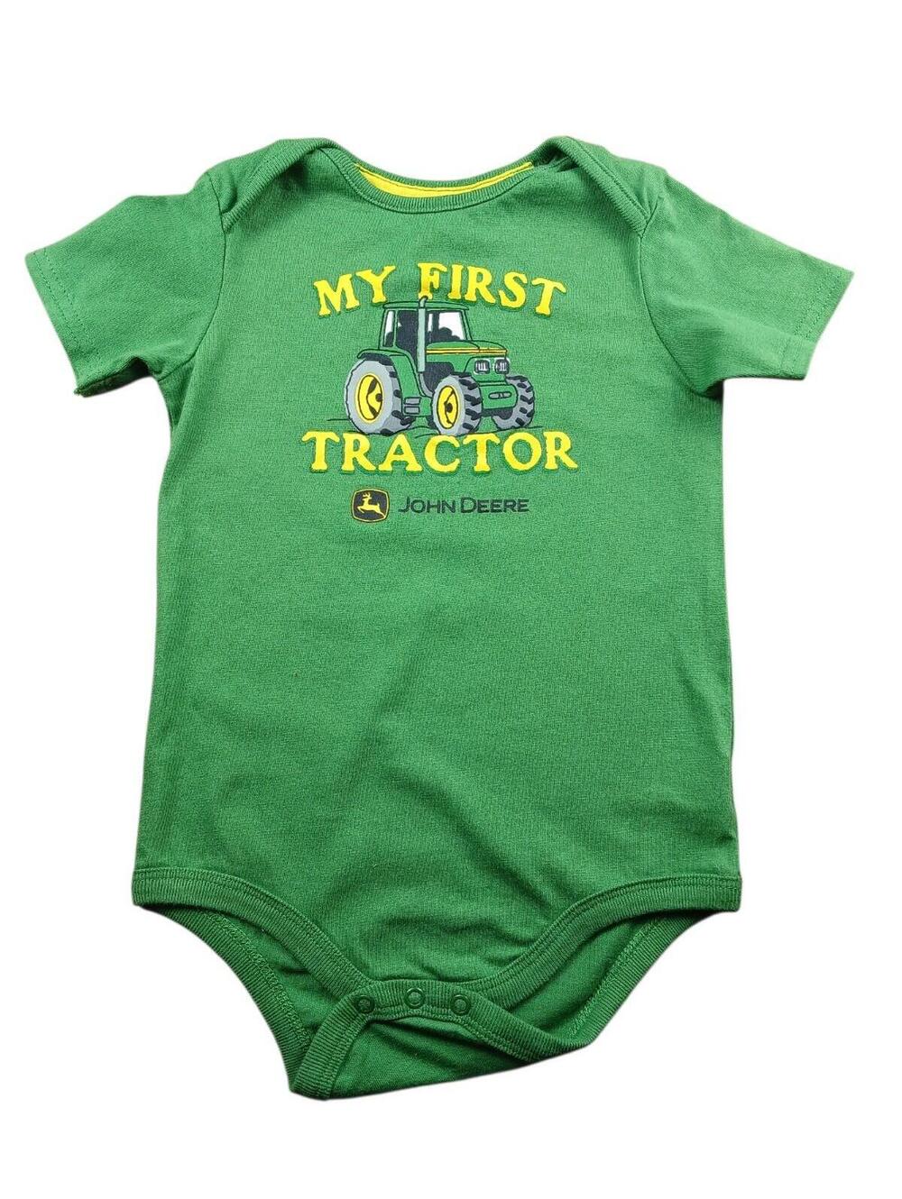 John Deere Baby Onesie 24M Green Tractor Bodysuit My First Tractor Cotton